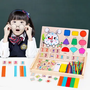 

Children Puzzle Sudoku calculation Models Wooden Drawing Board Toys Digital Computing Learning Box Tangram Clock cognition toy