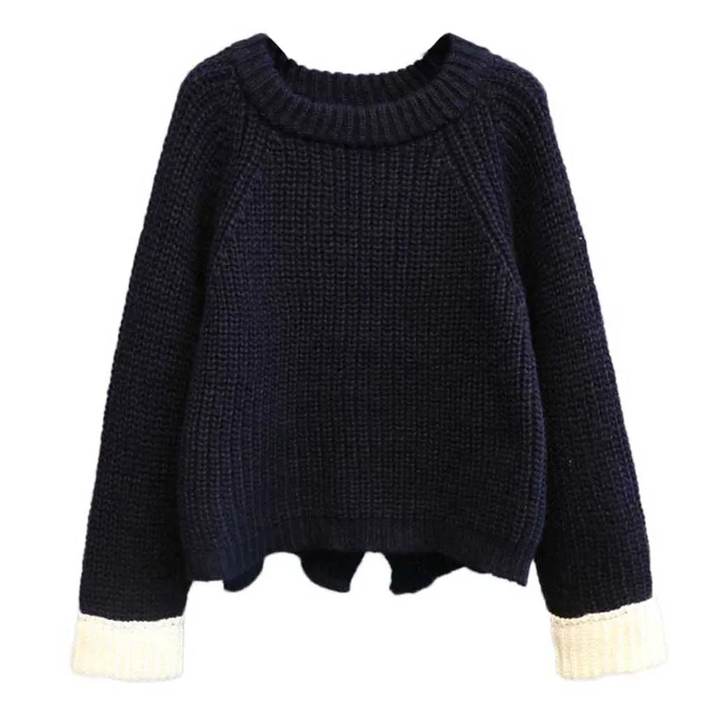 

Women pullovers knitwear sweater Round Neck Hand Sleeve Solid Twist Pull Jumpers Autumn 2017 Knitted Sweaters Christmas 9.18
