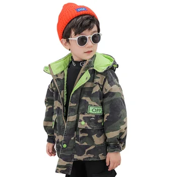 

2019 Children's Hooded Fur Collar down Jacket Winter Girls'Cotton-padded kids camouflage clothes Outerwears Parkas 4-13Y 315