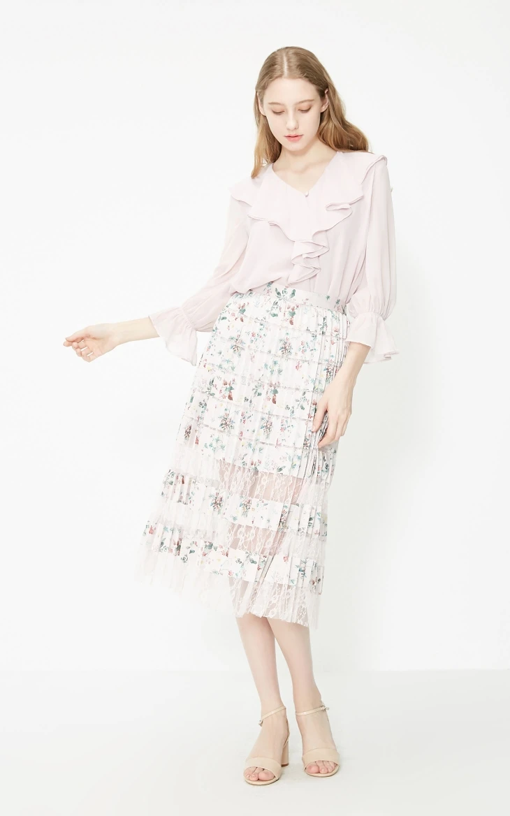 Vero Moda женская шифоновая рубашка с расклешенным воротником | 319231530