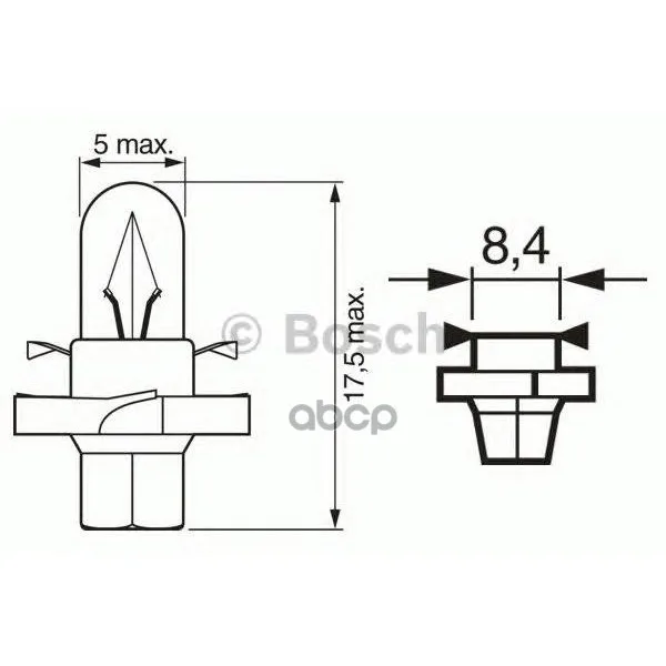 Лампа Накаливания 12v 2w Bx8,4d Pure Light Bosch арт. 1987302236