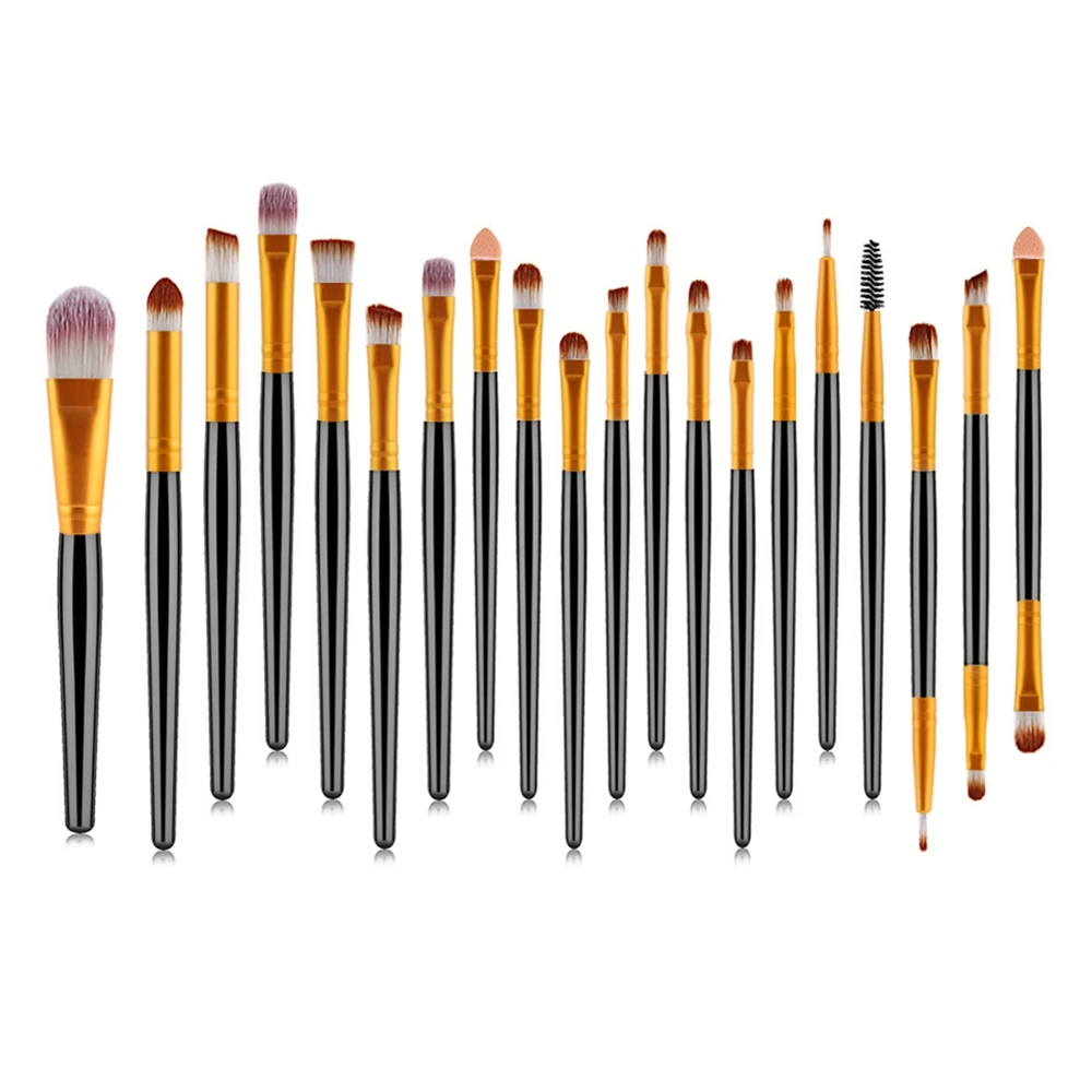 20/5Pcs Hot Sell Makeup Brushes Set Eye Shadow Foundation Powder Eyeliner Eyelash Eyebrow Brush Cosmetic Beauty Make Up Tool Kit - Handle Color: Black Gold