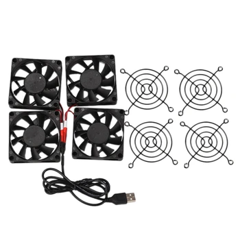 

4 Cooling Fan Heat Radiator USB Power Ultra Silent for RT-AC5300 R7900 R8000 AC5300 Router Cooling