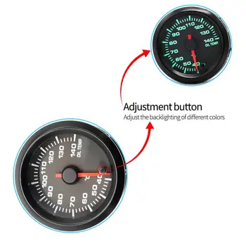 

Oil Temperature Gauge Meter Sensor Car Digital LED 12V 2'' 52mm Universal