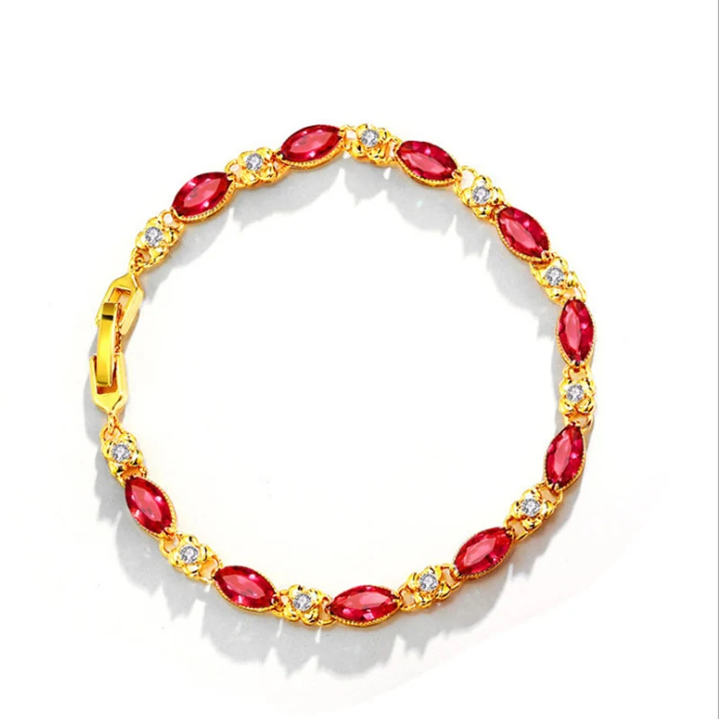 Women Fashion Gold Bracelet Color Ruby Crystal Adjustable Girl Not To Lose Student | Украшения и аксессуары