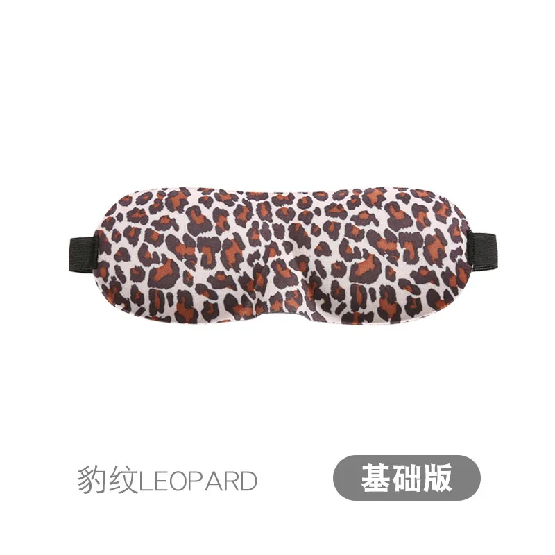 Leopard Красочная 3D маска для сна натуральная маска-козырек для глаз оттенок покрытия повязка для глаз для женщин и мужчин портативная повязка на глаза для путешествий - Цвет: Leopard