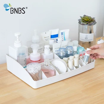 

BNBS Makeup Storage Box Organizer For Cosmetics Fewelry Container Plastic Organizer Boxes Desktop Storage Items Holder Makeup
