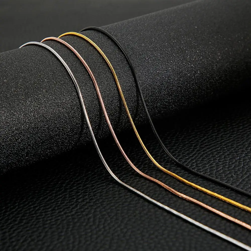 1.5mm Width Stainless Steel Snake Chain Female Rose Gold/Black Fashion Necklaces For Women Girls Chokers Long Chains - Image 3