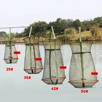 

3 Layers Quick-dry Fishing Net Folding Mesh Net Shrimp Fishing Tackle Minnow Fishing Net Bait Trap Cast Dip Net Cage 4 Sizes
