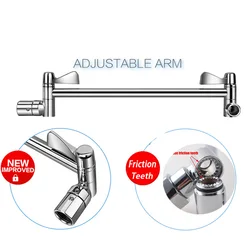 Shower Top Spray Connection Adjustable Elbow Shower Arm Kitchen Scaffold with Teeth Large Handle Extension Extension Rod