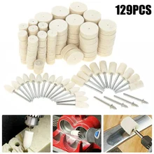 

129pcs Grinding Buffing Round Felt Polishing Buffing Pads Rotary Tool Plastic Wheel Wool for Dremel Rotary Tools Accessories