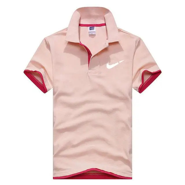 Размера плюс XS-3XL, брендовая Новая мужская рубашка поло, высокое качество, мужская хлопковая рубашка с коротким рукавом, трикотажные летние мужские рубашки поло - Цвет: Pink rose red