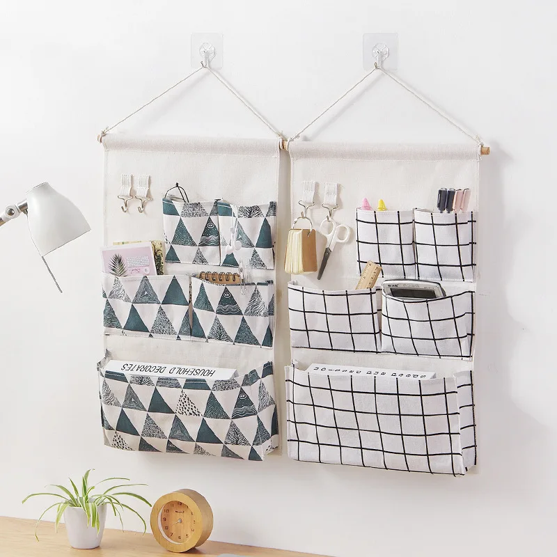

More Grid Wall Mounted Wardrobe Organizer Cosmetic Closet Toys Storage Bag Student Dormitory Bedroom Behind The Door Hanging Bag