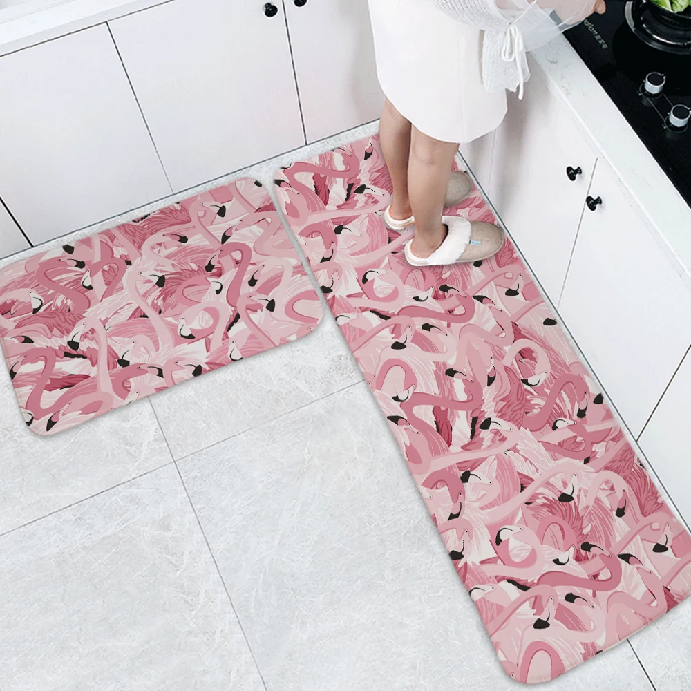Silstar Tex – tapis de cuisine antidérapant, motif flamand rose, pour  porte, dessin animé, décoration de maison moderne | AliExpress