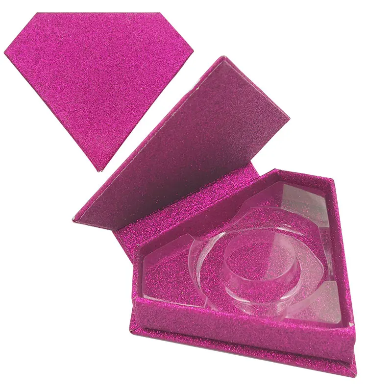 Алмазная упаковочная коробка для ресниц пустые ресницы пластиковая упаковка все прозрачные крышки лоток ресницы DIY упаковочные коробки ресниц - Цвет: rose-red01