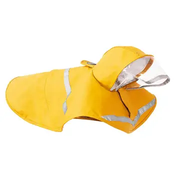 

1PC Dog Rain Coat Reflective Pet Rainwear Puppy Waterproof Clothes Pet Supplies Size XL (Yellow)
