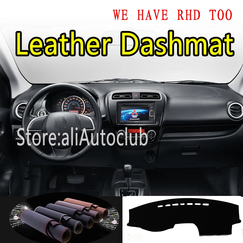 For Mitsubishi Mirage G4 Attrage space star 2012-2020 Leather Dashmat  Dashboard Cover Dash Mat Carpet Car Styling accessories