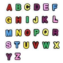 Breloques de chaussures créatives en forme de lettre, accessoires, décorations de chaussures à trou de printemps, boucle en PVC croco pour enfants et adultes, Bracelets, 1 pièces 