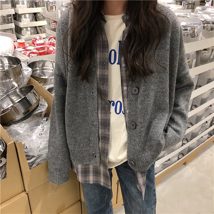 Клетчатая рубашка, блузки на пуговицах, топ-Blusas, Женские топы с длинным рукавом, Свободная Женская Повседневная мода