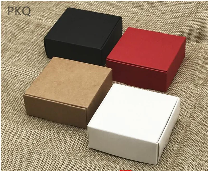 

10pcs 6.5*6.5*3cm Blank Kraft Paper Box Packaging Small Cardboard Handmade Soap Gift Box for Wedding Craft Jewelry Candy Box