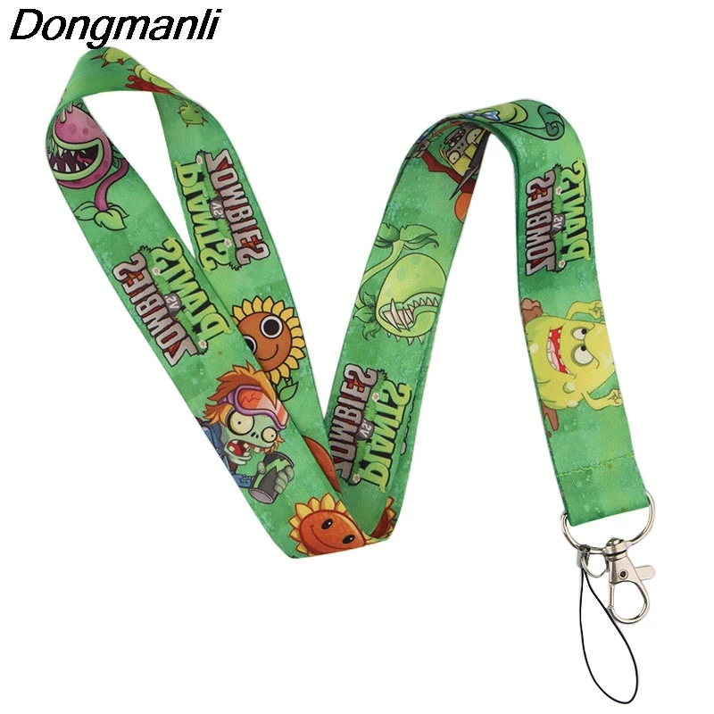 PC227 растения брелок в форме зомби Lanyards держатель удостоверения личности ID карта Пропуск Тренажерный зал мобильный телефон USB бейдж держатель ключевой ремень