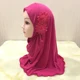 H081-hijab Al amira con flores para niña pequeña, ajuste para niños musulmanes de 2 a 7 años, pañuelo islámico para la cabeza