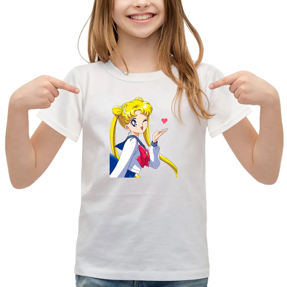 

Anime Sailor Moon Children's T-shirt 2020 Summer Boys Girls Baby Short Sleeve T-shirt Cotton Men Women Family T Shirt Tees
