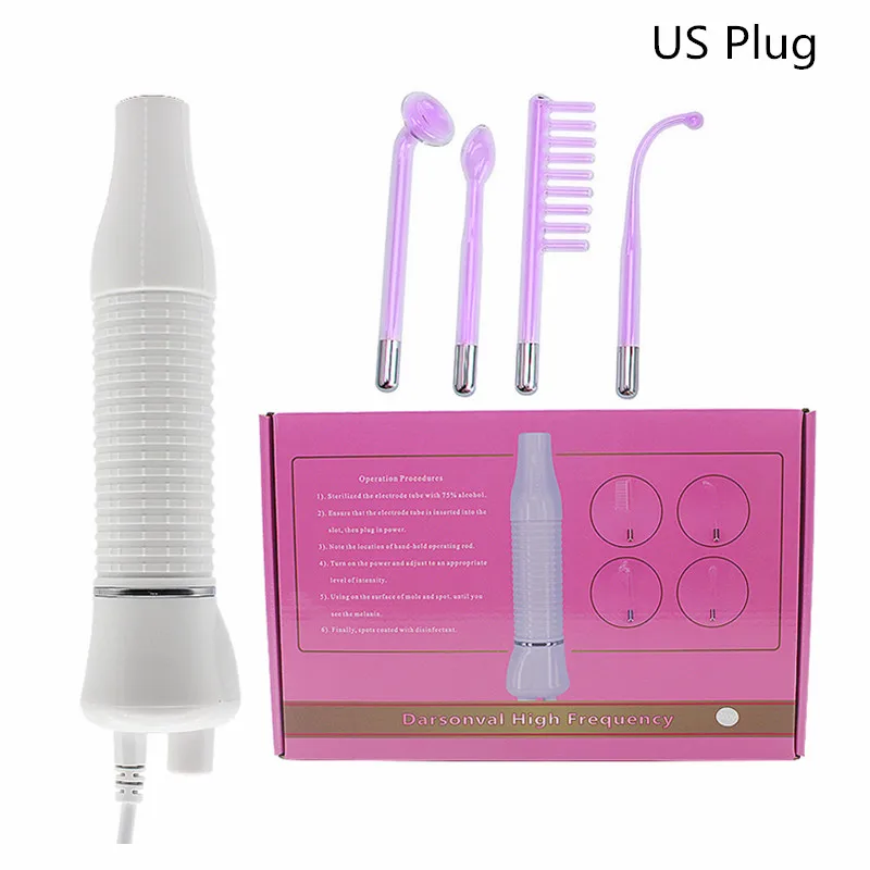 US Plug Purple Портативный Электрод высокий массажер для лица Частотный средство для удаления акне массажер кожи для лица косметическое средство для лица Спа салон - Цвет: US Plug Purple
