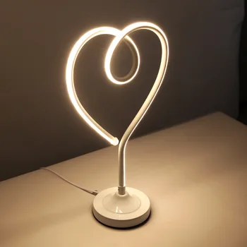 

Led Post Modern Heart-shaped Home Furnishing Study Eyeshield Read Desk Lamp Small Night-light Bedroom Study Bedside Lamp