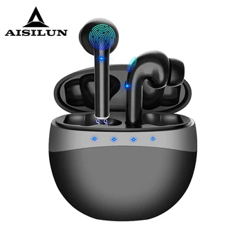 

TWS Wireless Bluetooth Headset V5.0 Stereo Bass Touch Operation Earbud Headset for Huawei iPhone Xiaomi Samsung Phone