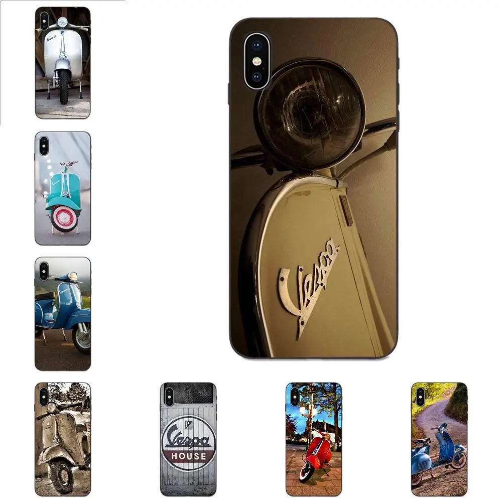 

Pattern Rubber TPU Soft Phone Cover Case Cool Vespa Scooter For Apple iPhone 4 4S 5 5S SE 6 6S 7 8 Plus X XS Max XR