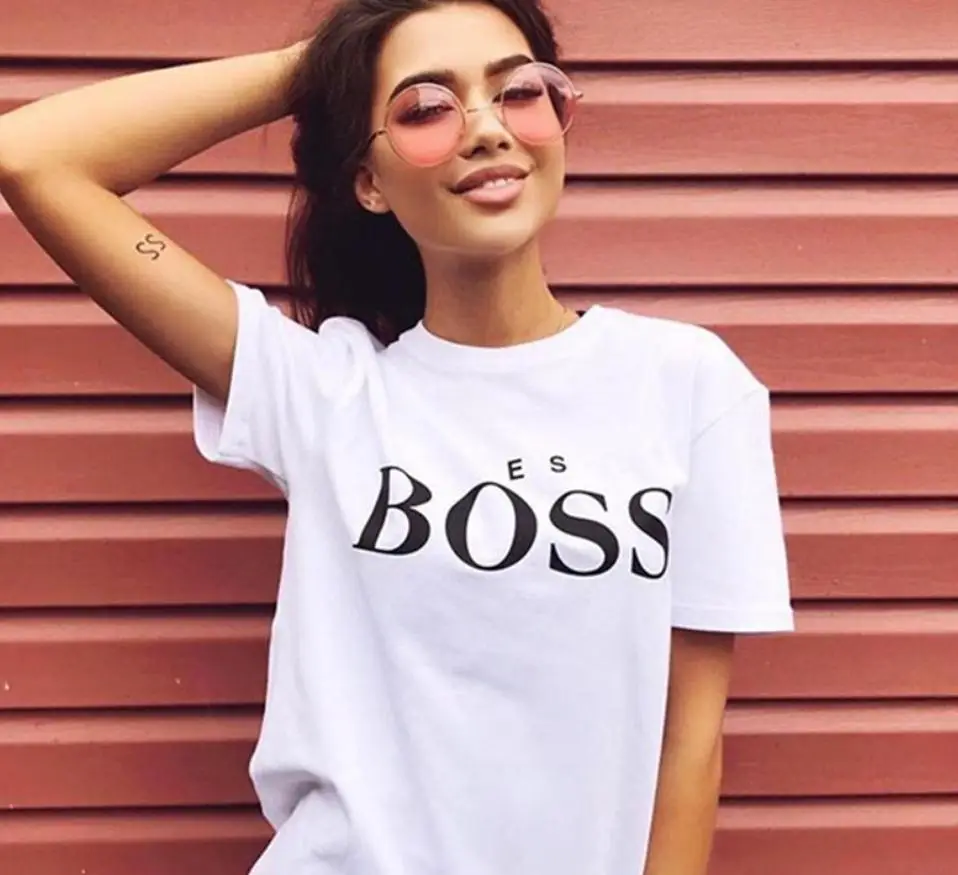 Yes-Boss-Letter-Print-T-Shirt-Women-Short-Sleeve-O-Neck-Loose-Tshirt-2019-Summer-Women (1)