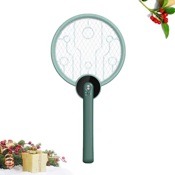 

Foldable Fly Swatter Repellents Portable Bug Zapper Light USB Rechargeable Handheld Mosquito Killer Swatter (Green)
