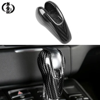 

Gear shift knob decoration cover trim for porsche panamera 971 2017-2019 cayman 718 macan real carbon fiber interior replace