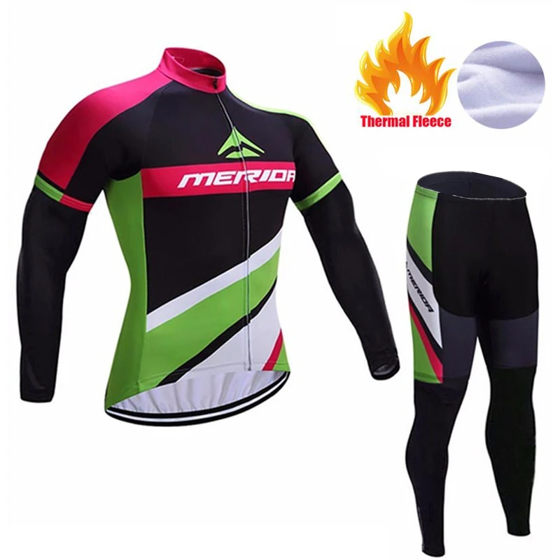 Зимний комплект из теплого флиса для велоспорта Maillot Ropa Ciclismo Invierno MTB велосипедная одежда спортивная одежда - Цвет: Pic Color