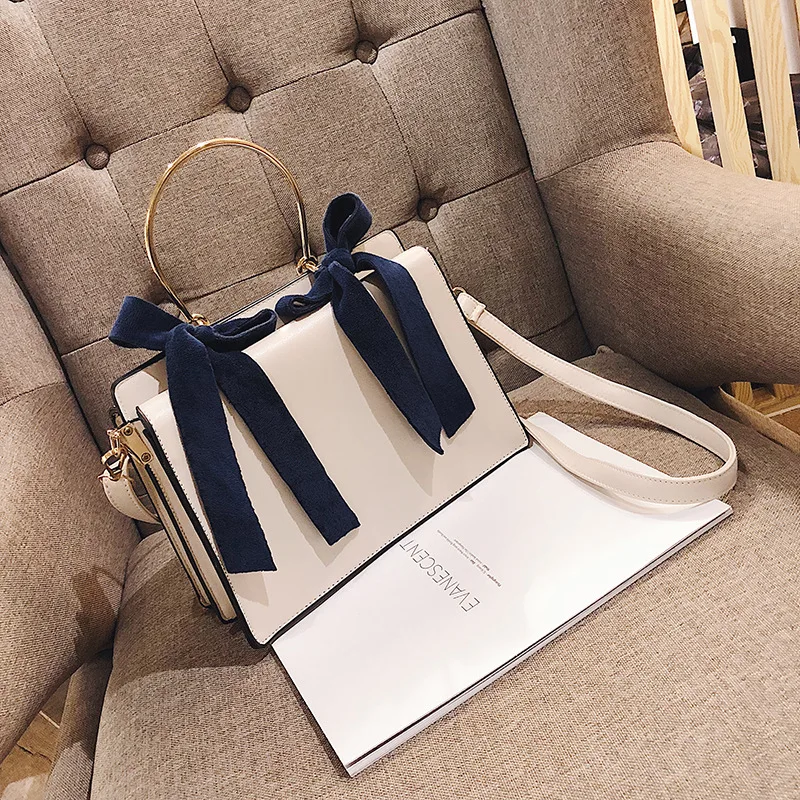 

Singapore 2020 New Style Shoulder Bag Square Sling Bag Retro Velvet Bow Hand File Holder