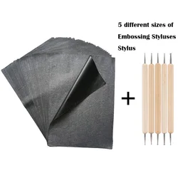 100 Carbon Copy Paper For Tracing Transfer Graphite Painting Black Carbon Paper A4 reusable For Wood Paper Canvas With tool