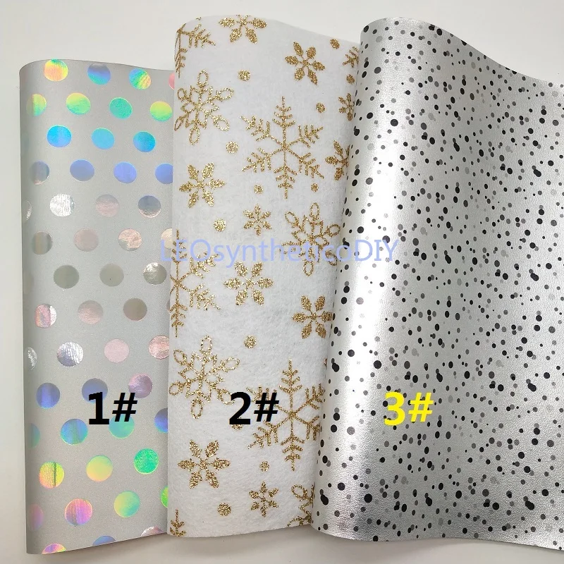 Mini Roll 30x134CM Dots Faux Leather, Snakeflake Felt Roll For Making Bows LEOsyntheticoDIY SK218