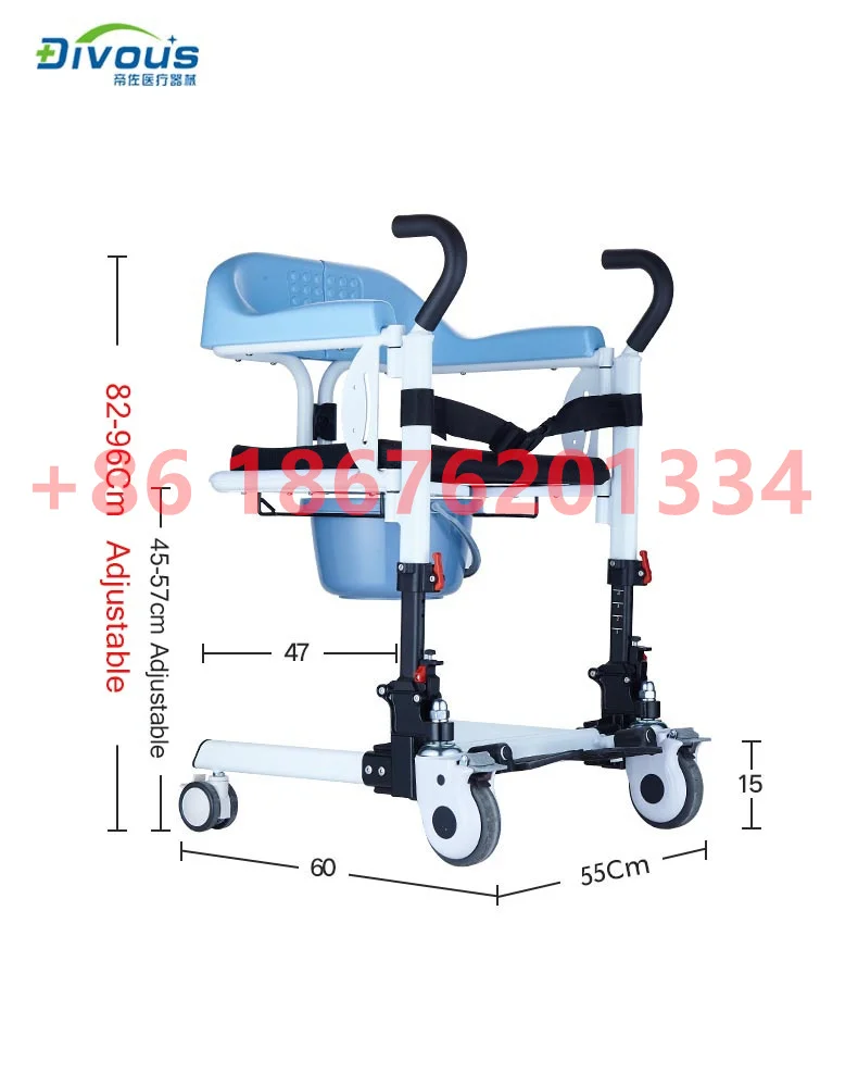Home Care Medical Shift Adjustable Lifting Manual Patient Transfer Chair