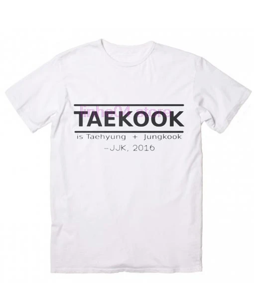 Футболка Taekook Is Taehyung Jungkook 2016 черная футболка Мужская хлопковая с круглым вырезом