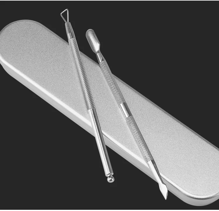 2 шт кутикулы толкатель для кутикулы лопатка из нержавеющей стали инструменты для маникюра гель лак для ногтей инструмент для удаления отшелушивающий инструмент для ногтей