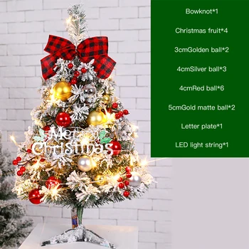 

Artificial Simulation Christmas Tree Tabletop Waterproof Ornament DIY Christmas Flocking Set Xmas Tree Set