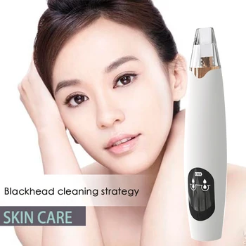

Rechargeable Blackhead Remover Acne Pore Dot Cleaner Vacuum Nose Face Deep Cleansing Skin Care Facial Steamer Steel Extractor