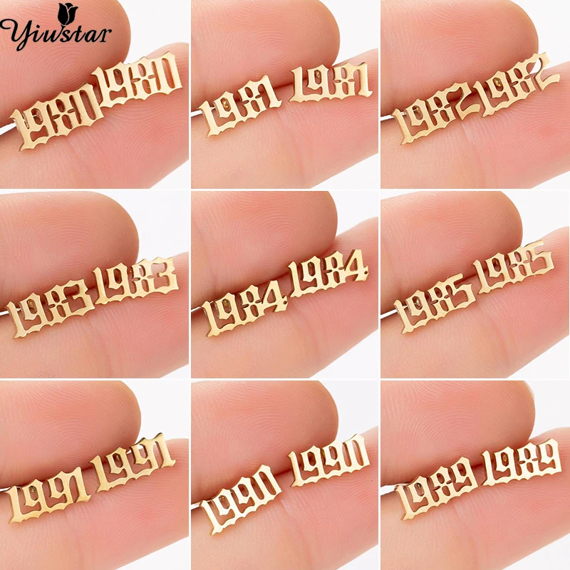 Серьги гвоздики Yiustar в виде крошечных золотых цифр женские серьги на заказ