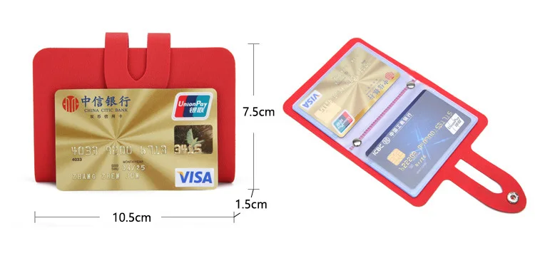 Card Holder PU leather soft card holder multi-card holder male and female bank card simple travel solid color small gift 1PCS