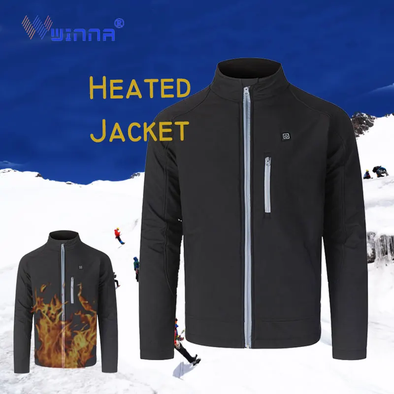 Для мужчин s Wo мужчин s наружное нагревание батарея HeatingJacket зимняя углеродное волокно электрическая Термоодежда водонепроницаемая куртка Мужское пальто