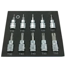 Топ 3/8 дюймов приводной рукав Звезда ключ дрель набор хром ванадиевой стали давление партия рукав инструмент рукав набор T10-T55 головка для дрели