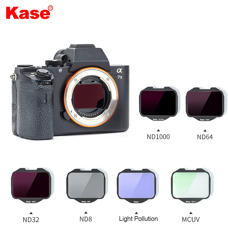 Kase Built-in CMOS Protector MCUV/Neutral Density ND1000 ND64/Light Pollution Filter for Sony A7R4/A7III/A7RIII/A7R/A7/A9 Camera