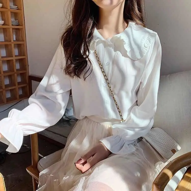 Women Blouse Peter Pan Collar Blouse 
