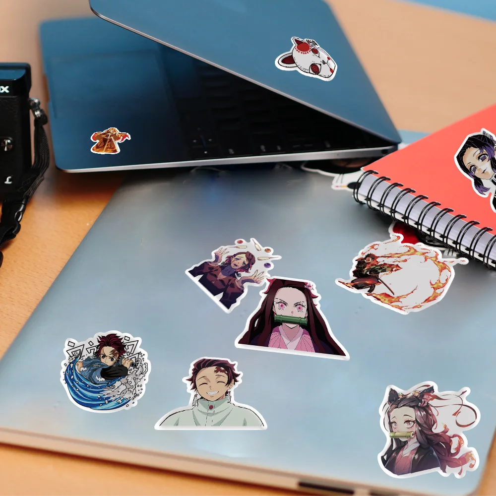 Demon Slayer Kimetsu No Yaiba Anime Stickers 10/50/100 PVC Graffiti For Children Toys Suitcase Luggage Guitar